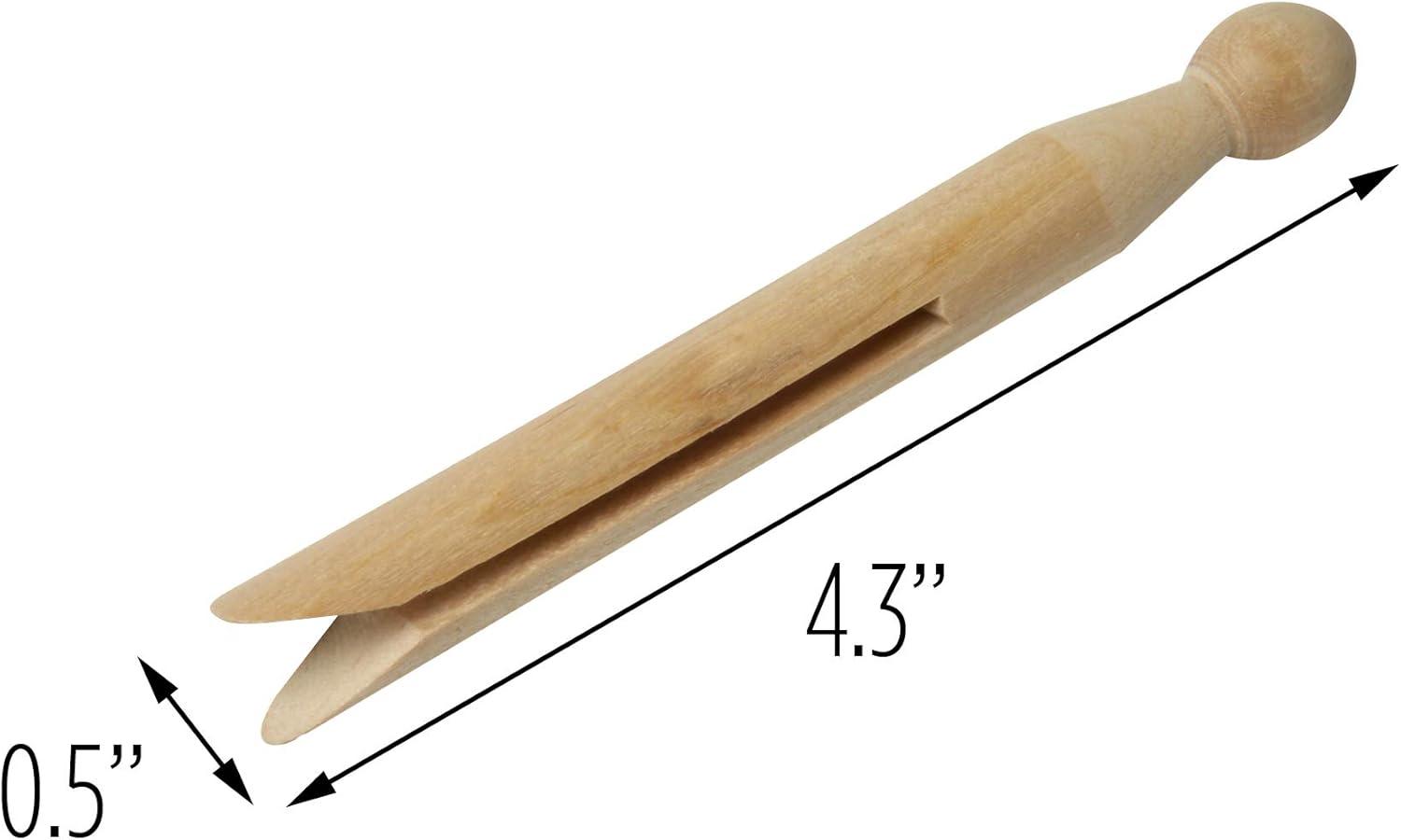 imageHoneyCanDo 100 Pack Round Birch Wood Clothespins Durable Wood Clips For Hanging Clothes Pins And Laundry For Organizing Drying amp Everyday Use Practical Hanging Solutions Reliable Wooden Clips600Pack