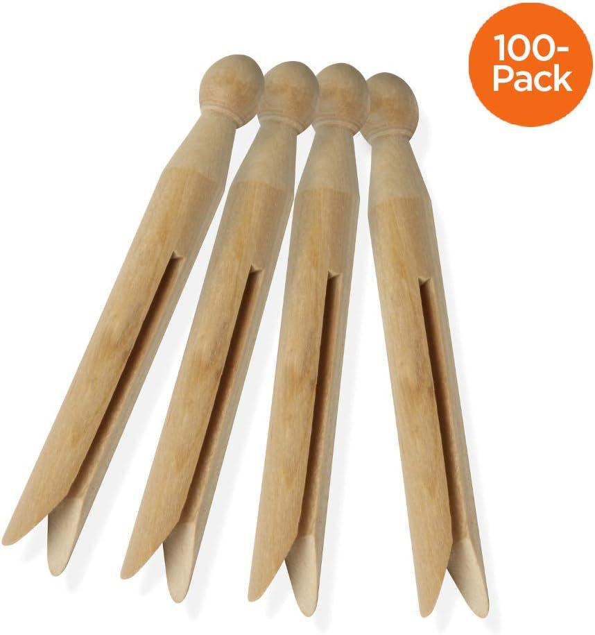 imageHoneyCanDo 100 Pack Round Birch Wood Clothespins Durable Wood Clips For Hanging Clothes Pins And Laundry For Organizing Drying amp Everyday Use Practical Hanging Solutions Reliable Wooden Clips600Pack