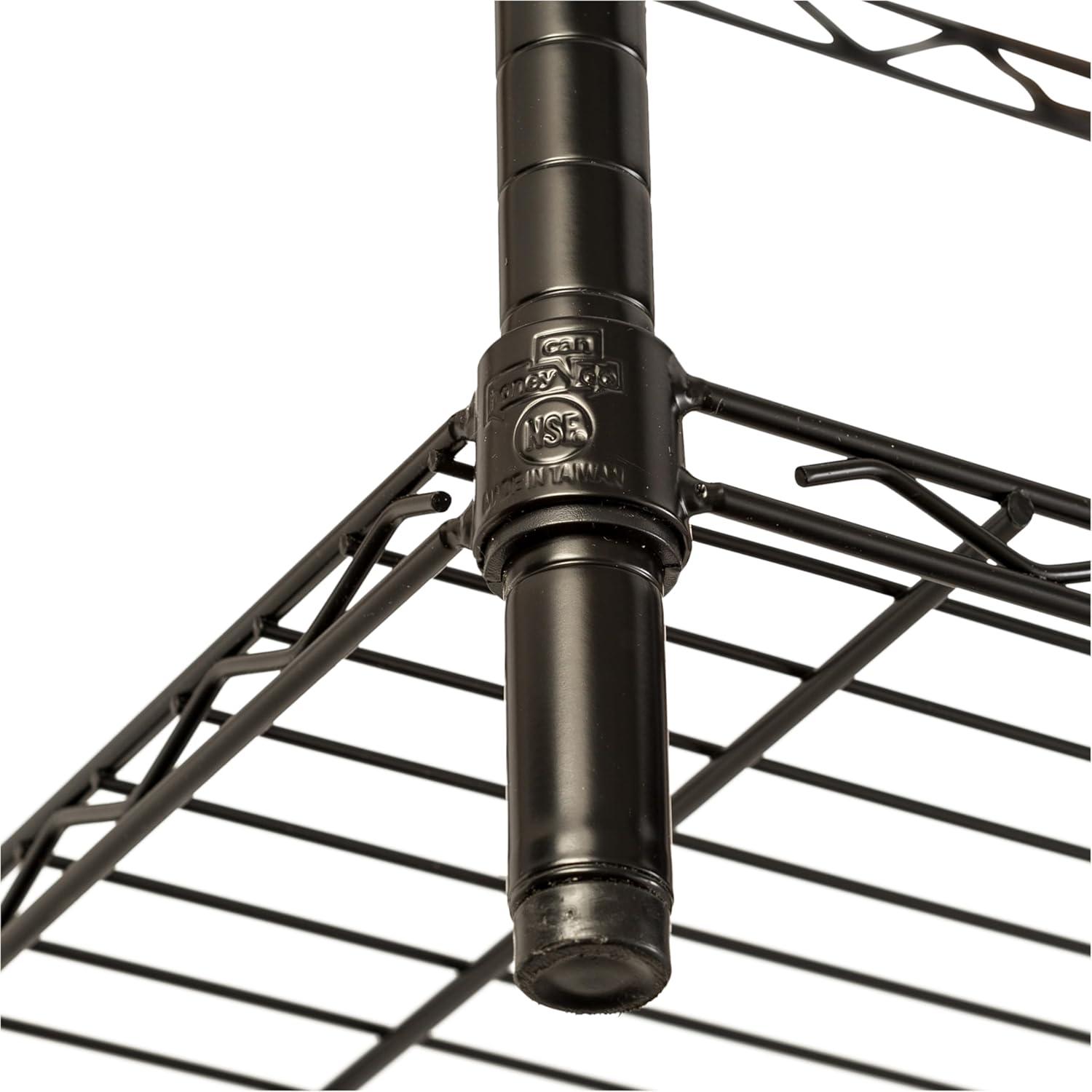 imageHoneyCanDo 3Tier Heavy Duty Adjustable Shelving Unit 250lb Per Shelf Metal Storage Rack NSF Certified Wire Shelf for Kitchen Garage Pantry Black 24 x 14 x 30 inBlack