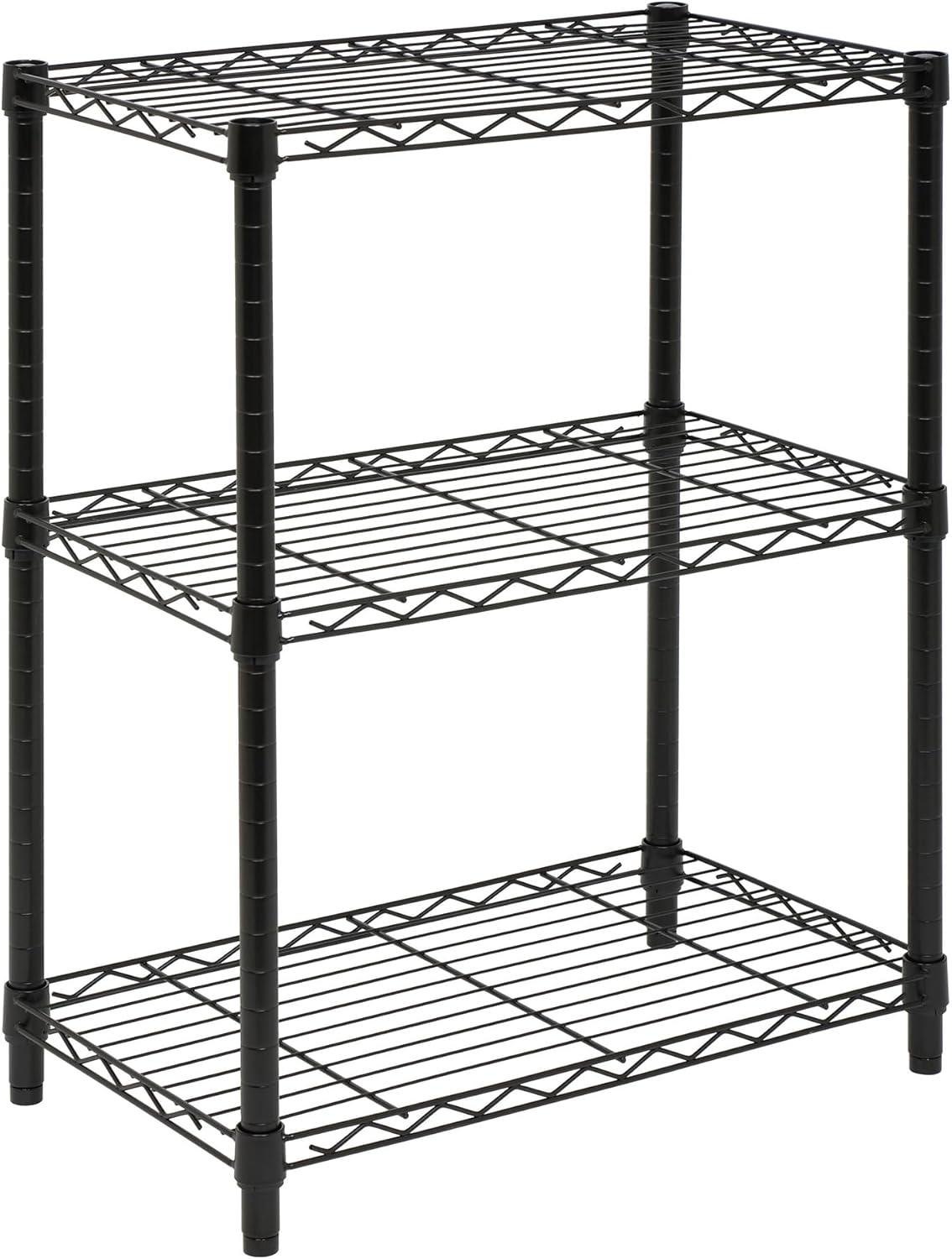 imageHoneyCanDo 3Tier Heavy Duty Adjustable Shelving Unit 250lb Per Shelf Metal Storage Rack NSF Certified Wire Shelf for Kitchen Garage Pantry Black 24 x 14 x 30 inBlack