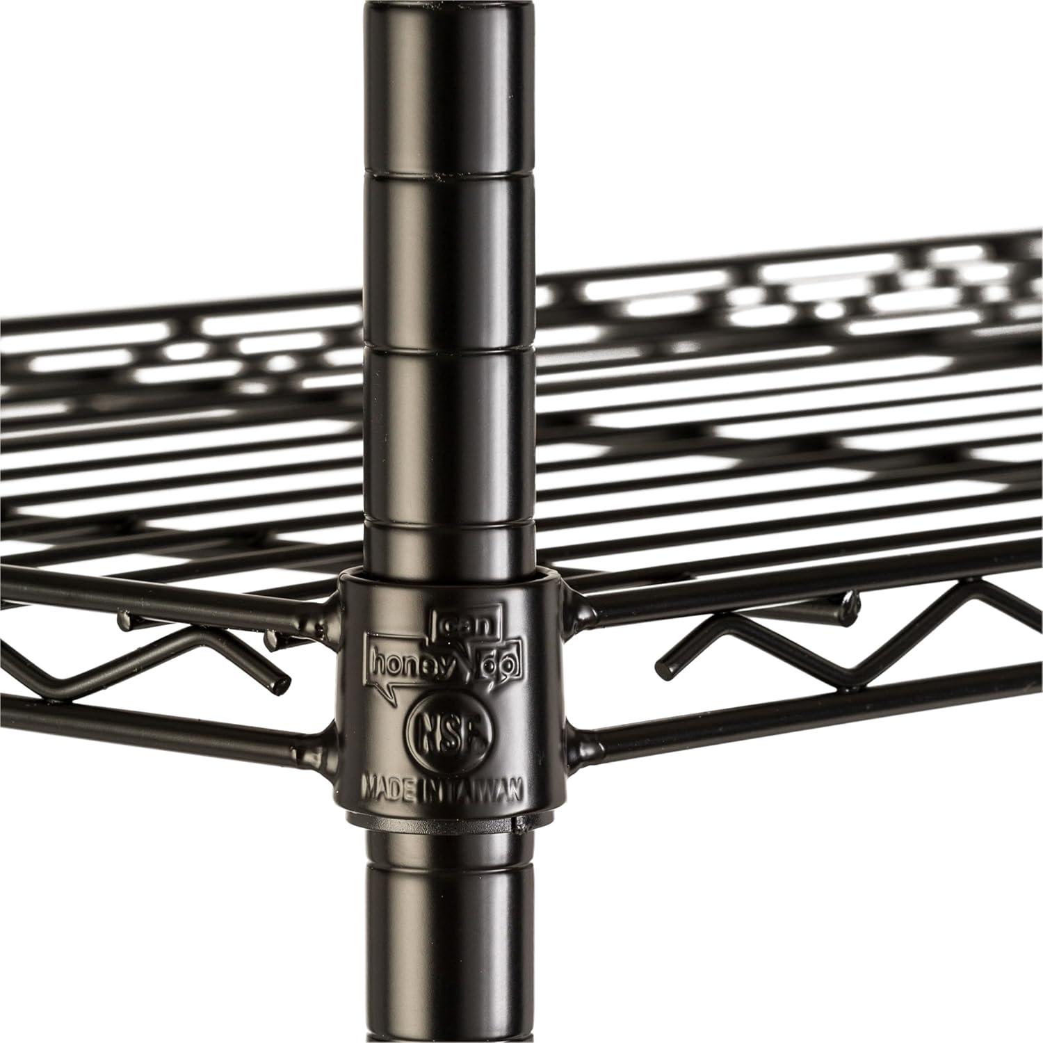 imageHoneyCanDo 3Tier Heavy Duty Adjustable Shelving Unit 250lb Per Shelf Metal Storage Rack NSF Certified Wire Shelf for Kitchen Garage Pantry Black 24 x 14 x 30 inBlack