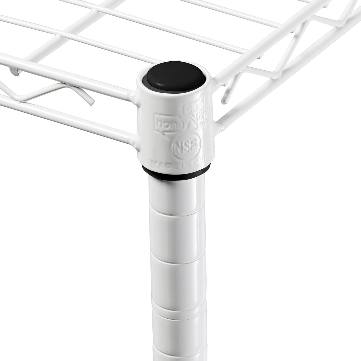 imageHoneyCanDo 3Tier Heavy Duty Adjustable Shelving Unit 250lb Per Shelf Metal Storage Rack NSF Certified Wire Shelf for Kitchen Garage Pantry Black 24 x 14 x 30 inWhite