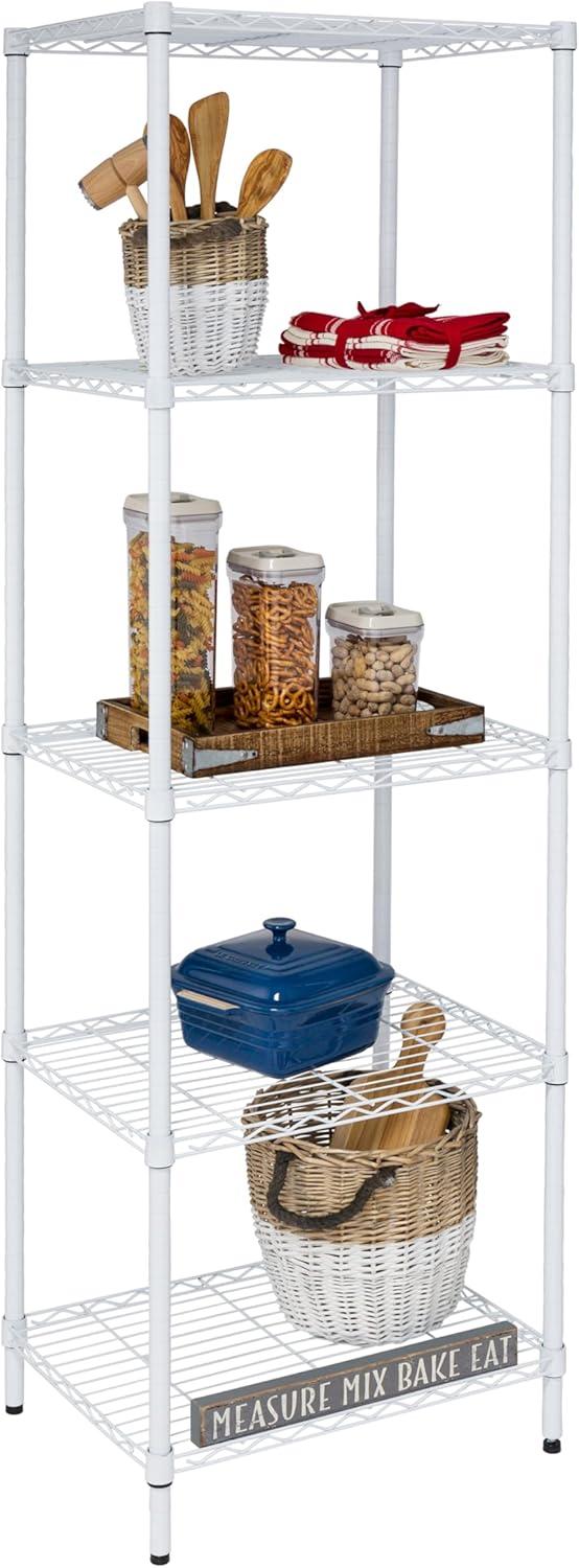 imageHoneyCanDo 3Tier Heavy Duty Adjustable Shelving Unit 250lb Per Shelf Metal Storage Rack NSF Certified Wire Shelf for Kitchen Garage Pantry Black 24 x 14 x 30 inWhite