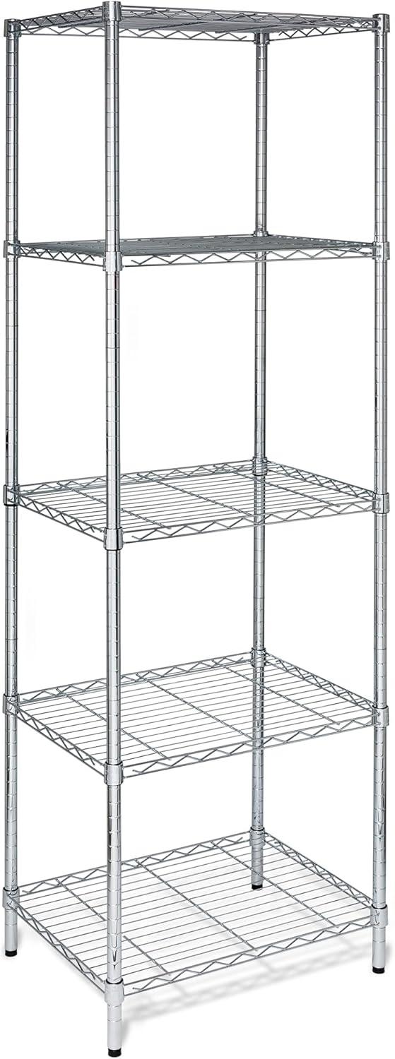 imageHoneyCanDo 3Tier Heavy Duty Adjustable Shelving Unit 250lb Per Shelf Metal Storage Rack NSF Certified Wire Shelf for Kitchen Garage Pantry Black 24 x 14 x 30 inChrome