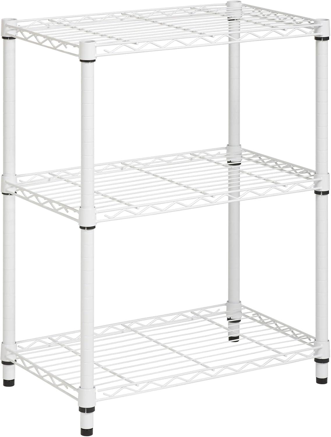 imageHoneyCanDo 3Tier Heavy Duty Adjustable Shelving Unit 250lb Per Shelf Metal Storage Rack NSF Certified Wire Shelf for Kitchen Garage Pantry Black 24 x 14 x 30 inWhite