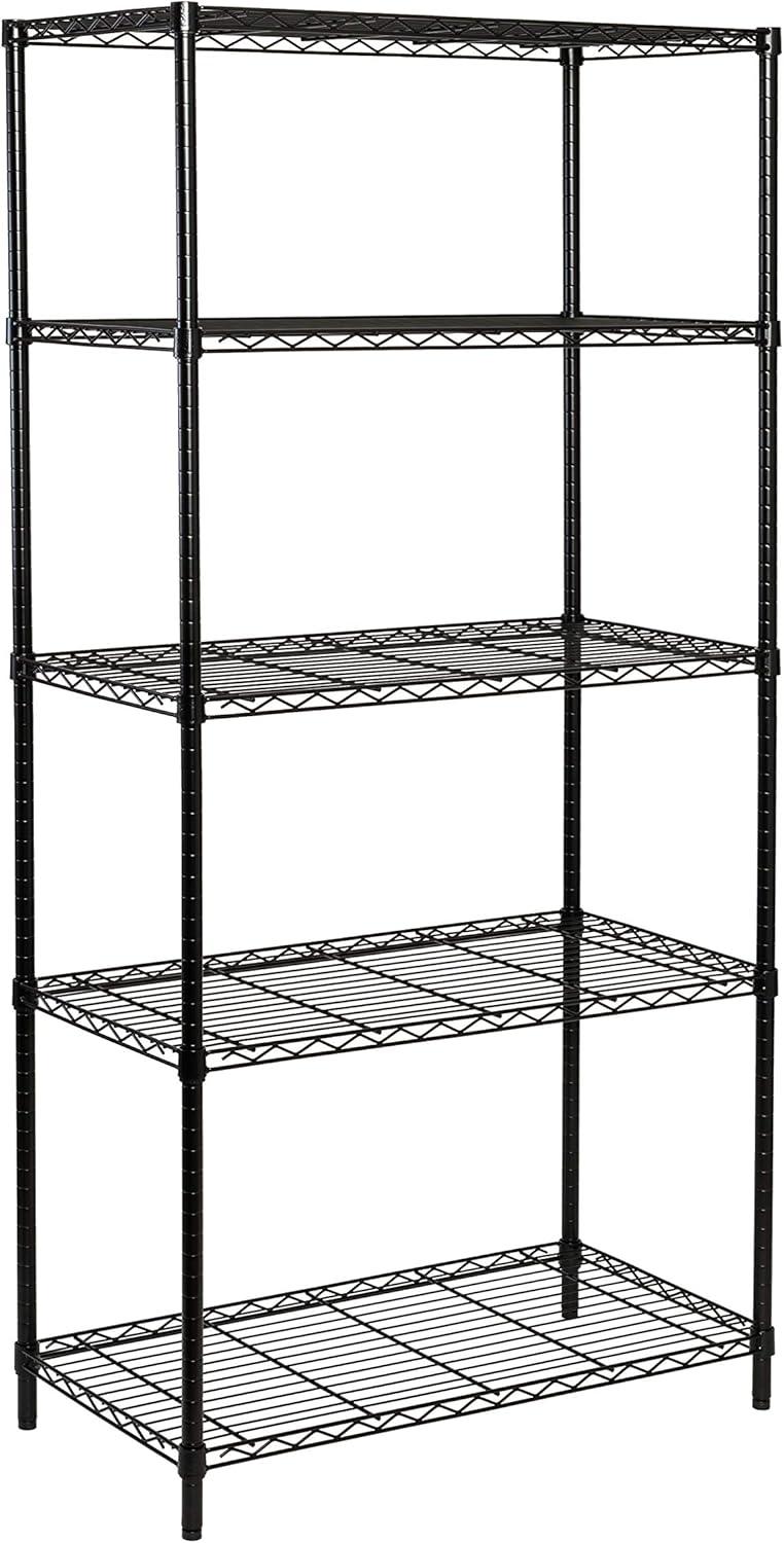 imageHoneyCanDo 3Tier Heavy Duty Adjustable Shelving Unit 250lb Per Shelf Metal Storage Rack NSF Certified Wire Shelf for Kitchen Garage Pantry Black 24 x 14 x 30 inBlack