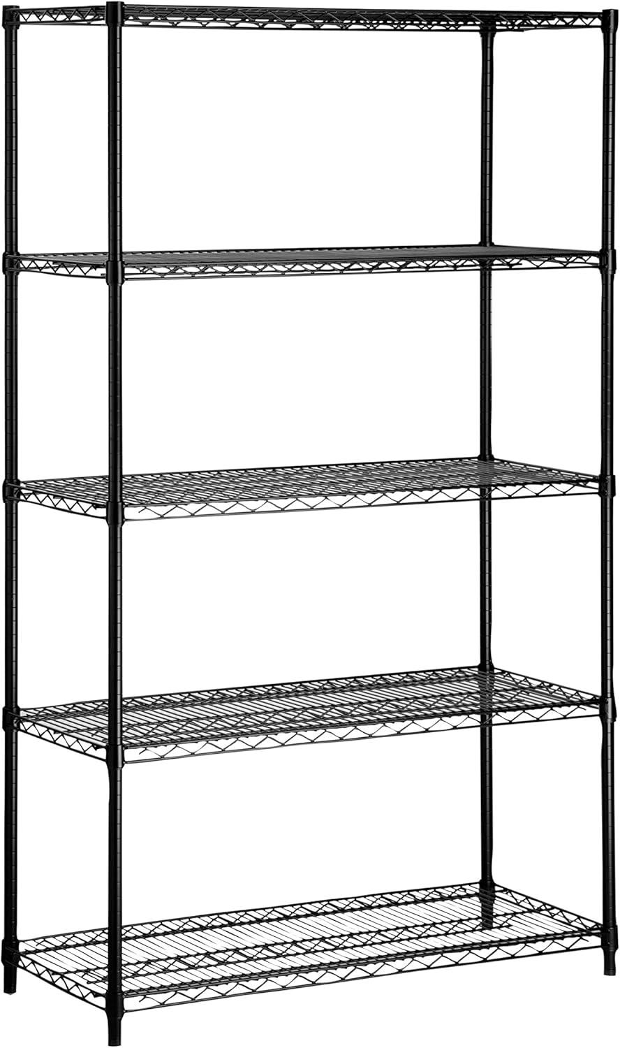 imageHoneyCanDo 3Tier Heavy Duty Adjustable Shelving Unit 250lb Per Shelf Metal Storage Rack NSF Certified Wire Shelf for Kitchen Garage Pantry Black 24 x 14 x 30 inBlack