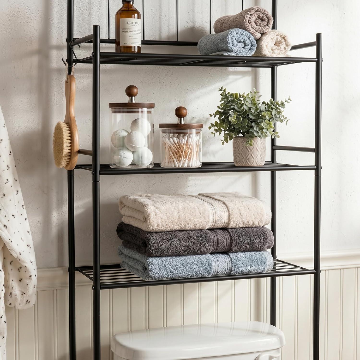 imageHoneyCanDo 3Tier Metal Bathroom Shelf Space Saver Over The Toilet Storage Rack Organizer Adjustable Chrome Wire Shelving Unit for Towels amp Toiletries 95 x 23 x 60 inShelving Unit