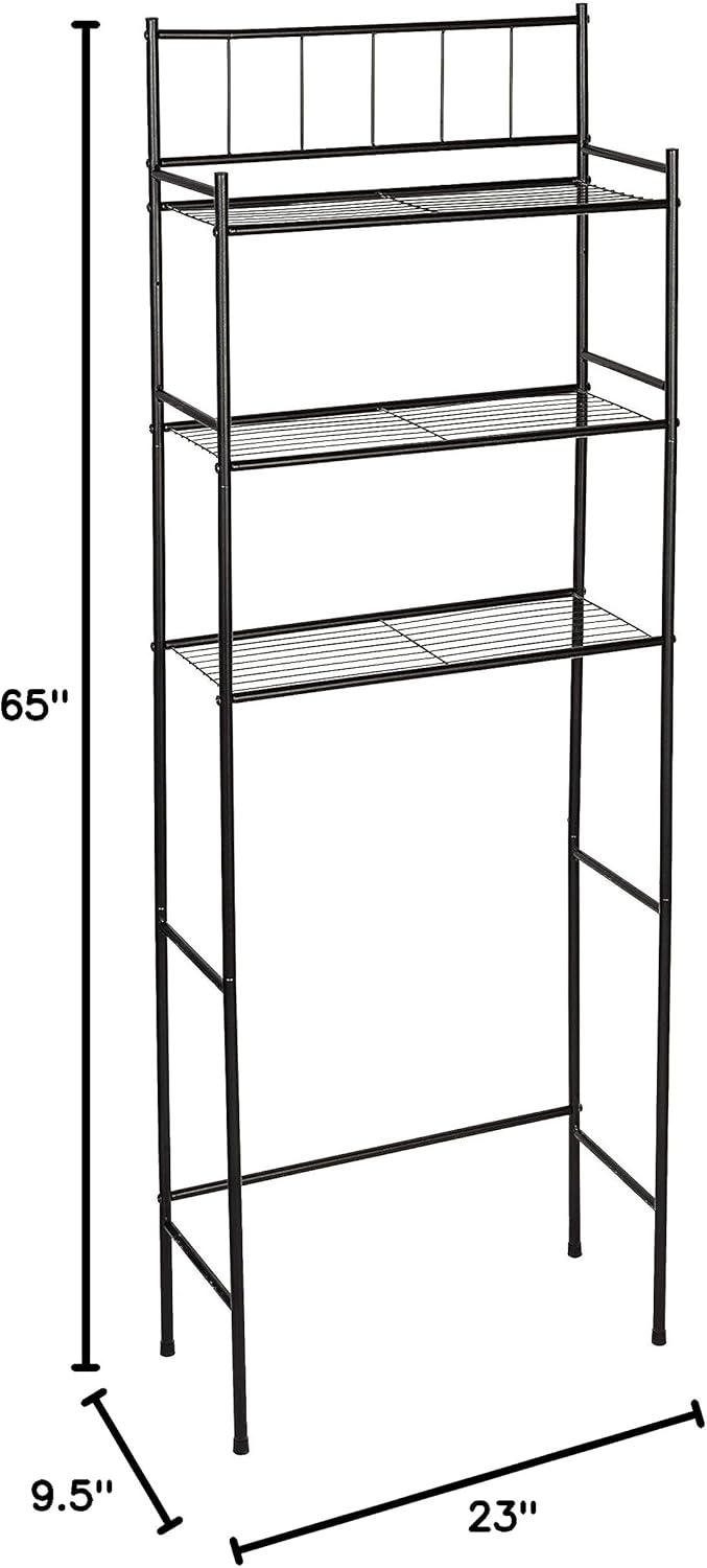 imageHoneyCanDo 3Tier Metal Bathroom Shelf Space Saver Over The Toilet Storage Rack Organizer Adjustable Chrome Wire Shelving Unit for Towels amp Toiletries 95 x 23 x 60 inShelving Unit