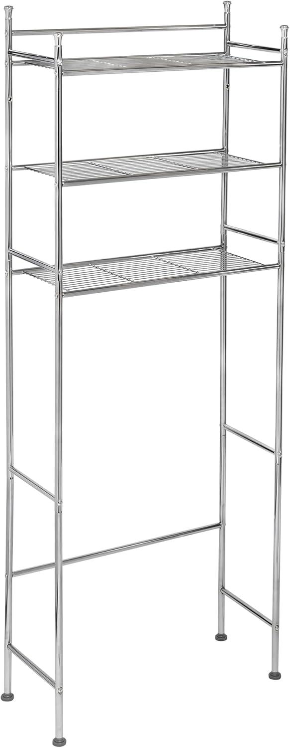 imageHoneyCanDo 3Tier Metal Bathroom Shelf Space Saver Over The Toilet Storage Rack Organizer Adjustable Chrome Wire Shelving Unit for Towels amp Toiletries 95 x 23 x 60 in3Tier Bathroom Tower Shelf