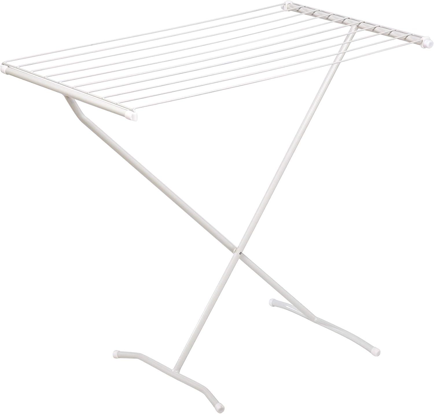 imageHoneyCanDo EasyFold Collapsible Clothes Drying Rack Sturdy Metal Laundry Rack Holds 40 lbs SpaceSaving Foldable Towel Rack for Indoor Outdoor Use NonSkid Feet WhiteXFrame