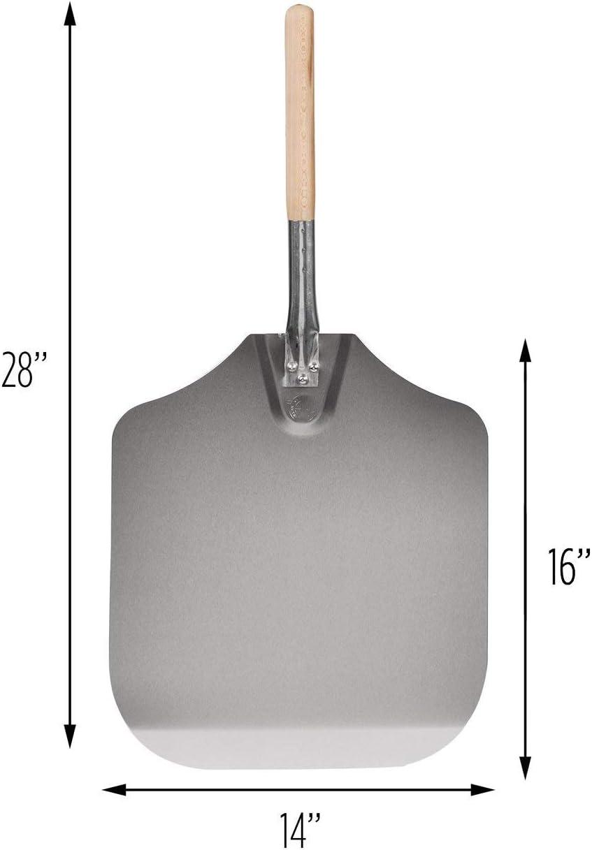 imageKitchen Supply 14Inch x 16Inch Aluminum Pizza Peel with Wood Handle