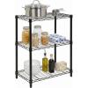 imageHoneyCanDo 3Tier Heavy Duty Adjustable Shelving Unit 250lb Per Shelf Metal Storage Rack NSF Certified Wire Shelf for Kitchen Garage Pantry Black 24 x 14 x 30 inBlack