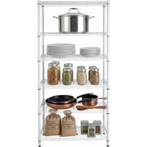 Honey-Can-Do 3-Tier Heavy Duty Adjustable Shelving Unit, 250-lb Per Shelf Metal Storage Rack, NSF Certified Wire Shelf for Kitchen Garage Pantry, Black, 24 x 14 x 30 in(White)