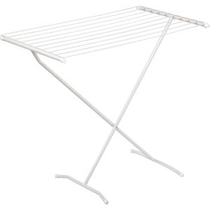 Honey-Can-Do Easy-Fold Collapsible Clothes Drying Rack, Sturdy Metal Laundry Rack Holds 40 lbs, Space-Saving Foldable Towel Rack for Indoor Outdoor Use, Non-Skid Feet, White(X-Frame)