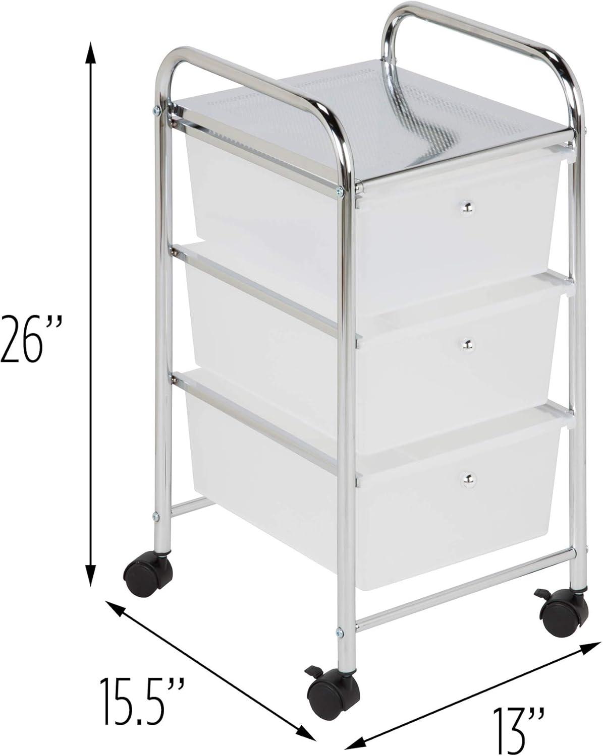 imageHoneyCanDo 3Drawer Plastic Storage Cart on WheelsSilver3Drawer Office Cart