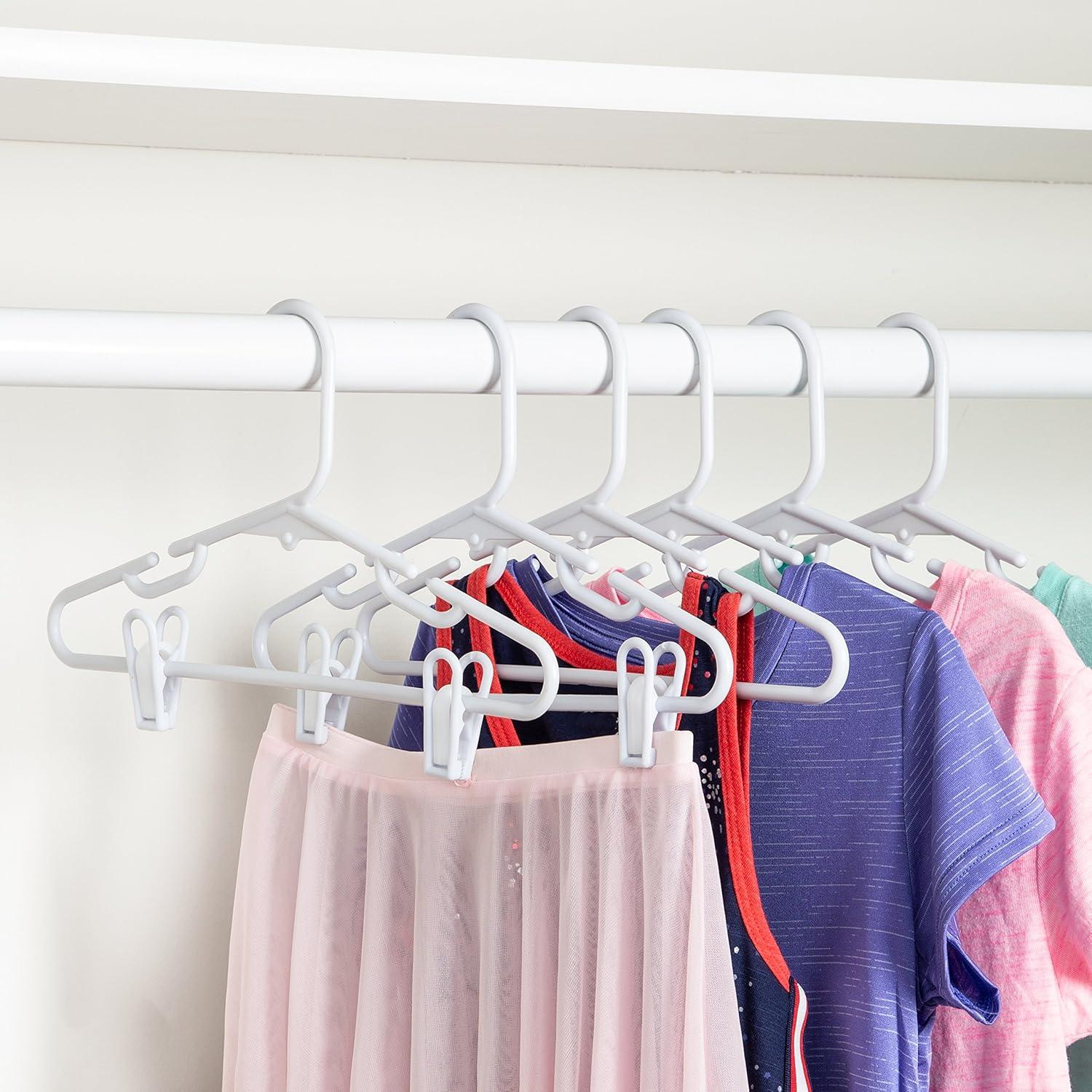 imageHoneyCanDo HNGT01329 Kids Tubular Hanger with Clips White 18Pack