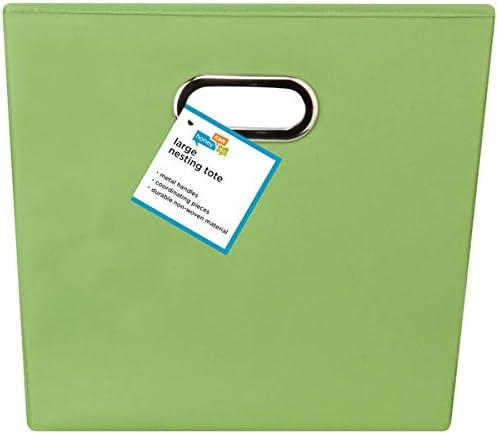 imageHoneyCanDo Medium Storage Bin Black SFT03072 BlackLime Green