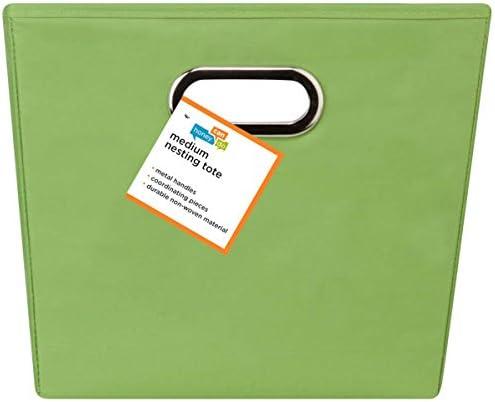 imageHoneyCanDo Medium Storage Bin Black SFT03072 BlackLime Green