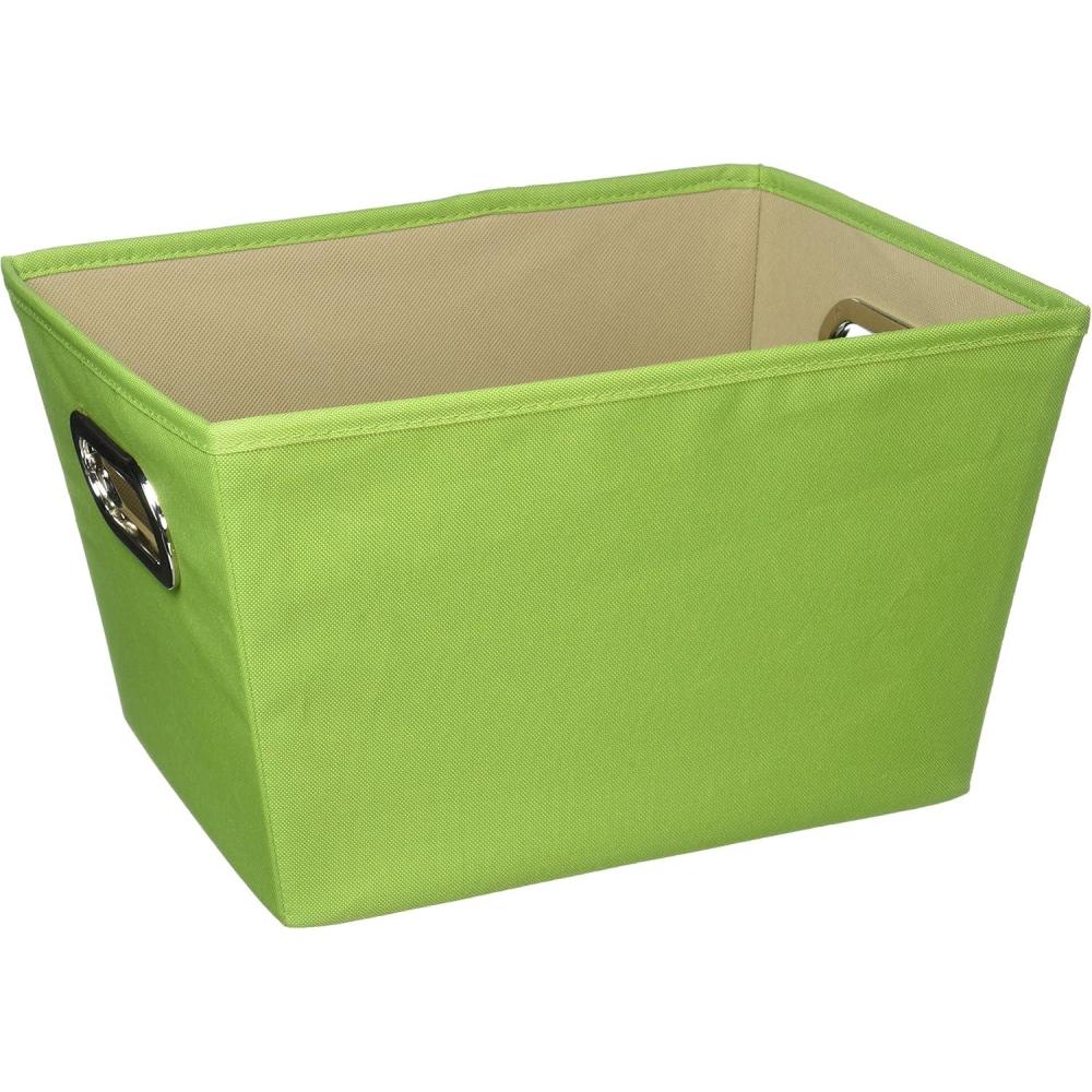 imageHoneyCanDo Medium Storage Bin Black SFT03072 BlackLime Green