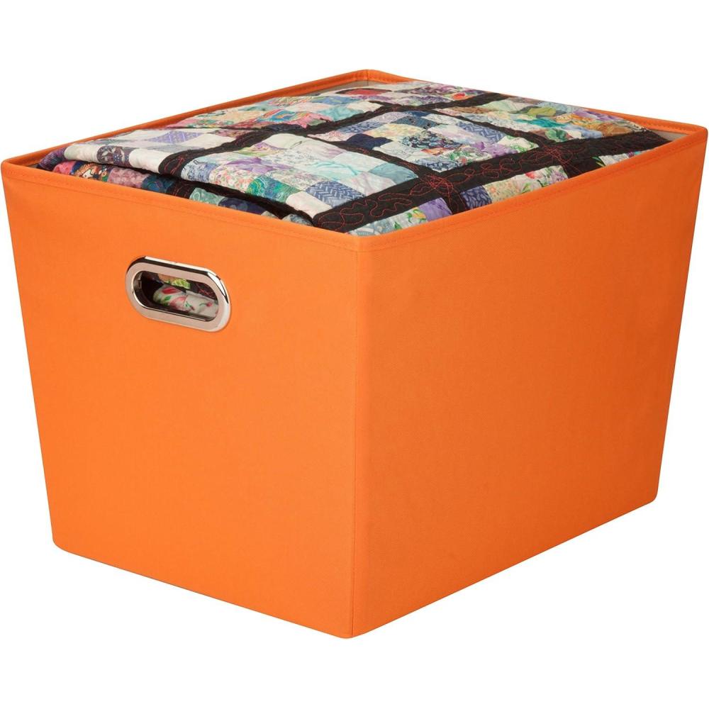 imageHoneyCanDo Medium Storage Bin Black SFT03072 BlackOrange