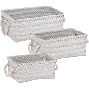 Honey-Can-Do STO-06688 Zig Zag Set of Nesting Baskets with Handles, Set of 3-Pack, Hot Pink(Gray)