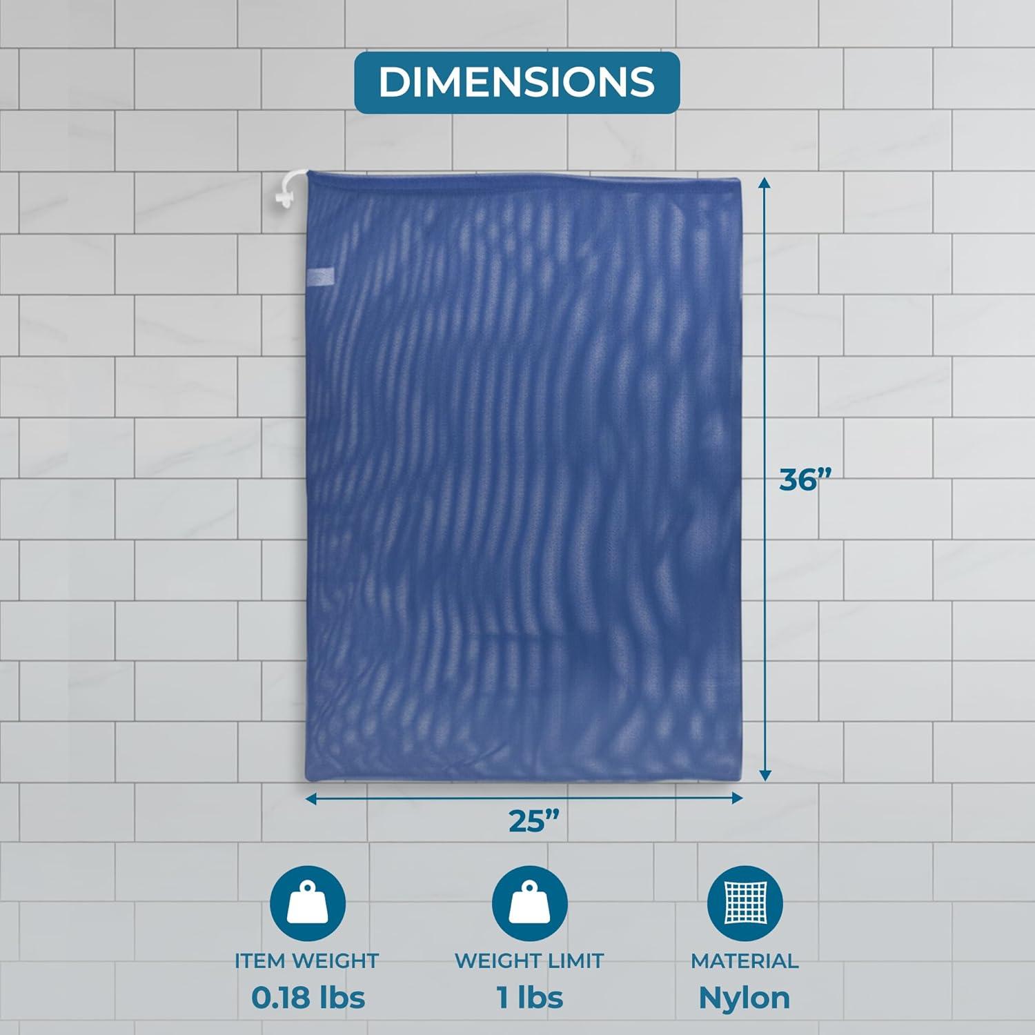 imageHoneyCanDo LBG02811 Mesh Laundry Bag with Drawstring Ocean Blue 25inches L x 36Inches HBlue