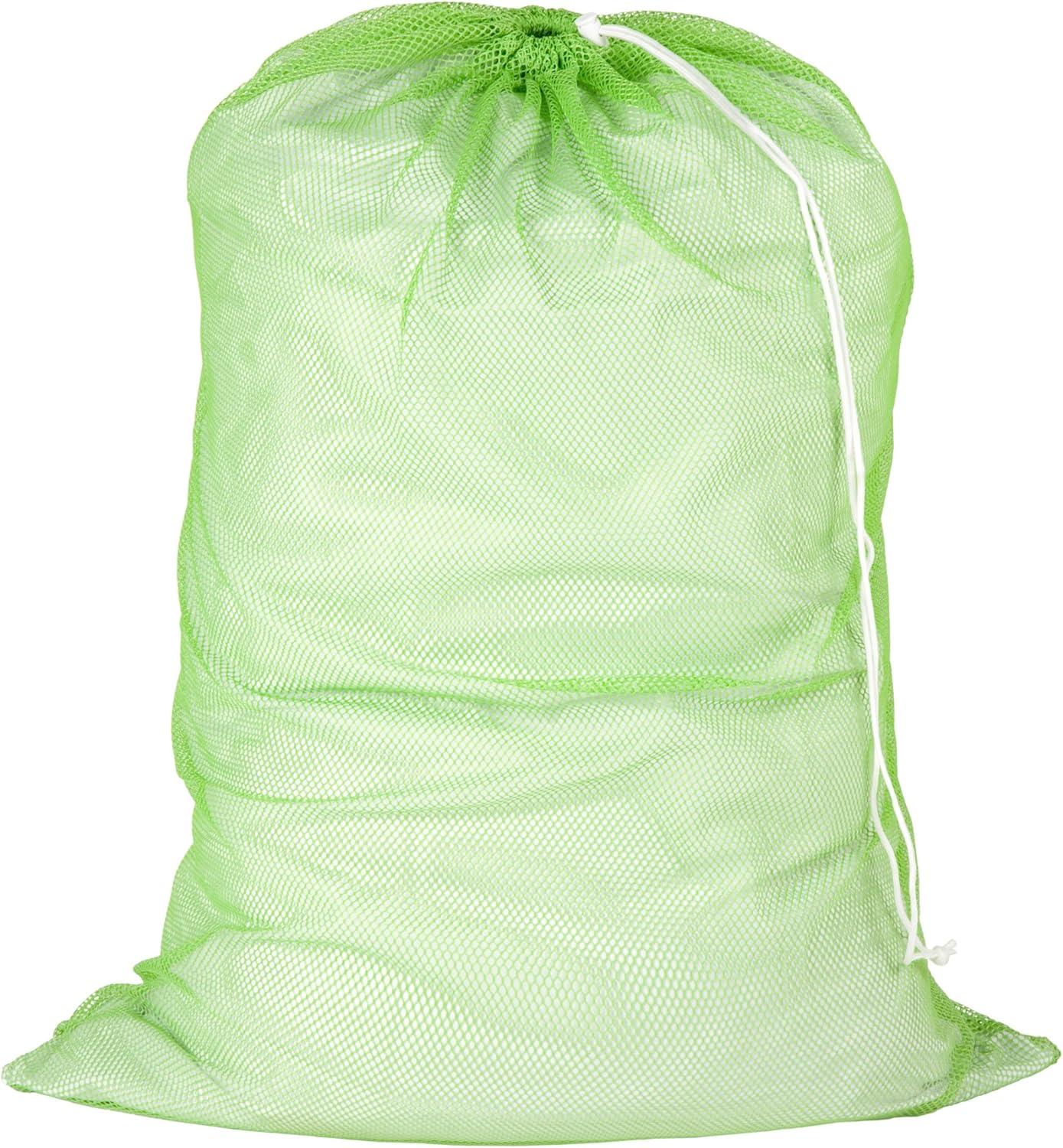 imageHoneyCanDo LBG02811 Mesh Laundry Bag with Drawstring Ocean Blue 25inches L x 36Inches HNeon Green
