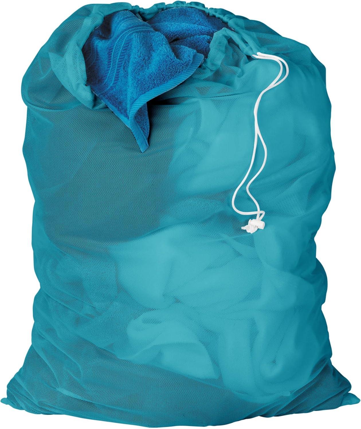 imageHoneyCanDo LBG02811 Mesh Laundry Bag with Drawstring Ocean Blue 25inches L x 36Inches HOcean Blue