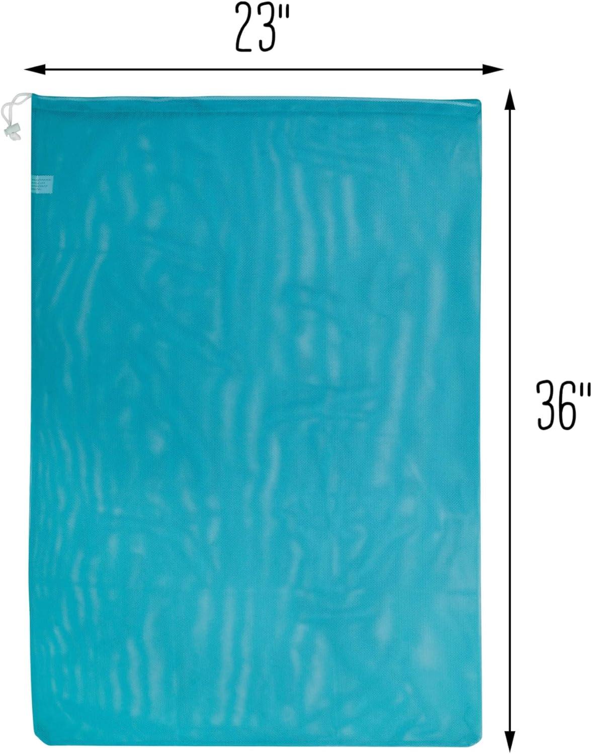 imageHoneyCanDo LBG02811 Mesh Laundry Bag with Drawstring Ocean Blue 25inches L x 36Inches HOcean Blue
