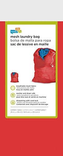 imageHoneyCanDo LBG02811 Mesh Laundry Bag with Drawstring Ocean Blue 25inches L x 36Inches HRed