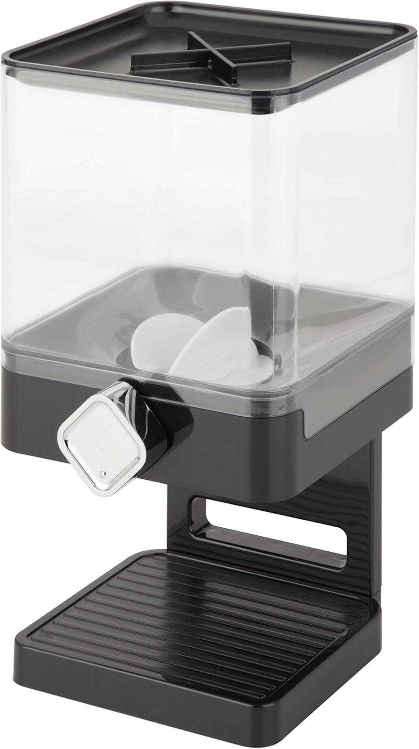 imageHoneyCanDo Zevro Compact Dry Food Dispenser Single Control BlackChromeSingle Dispenser