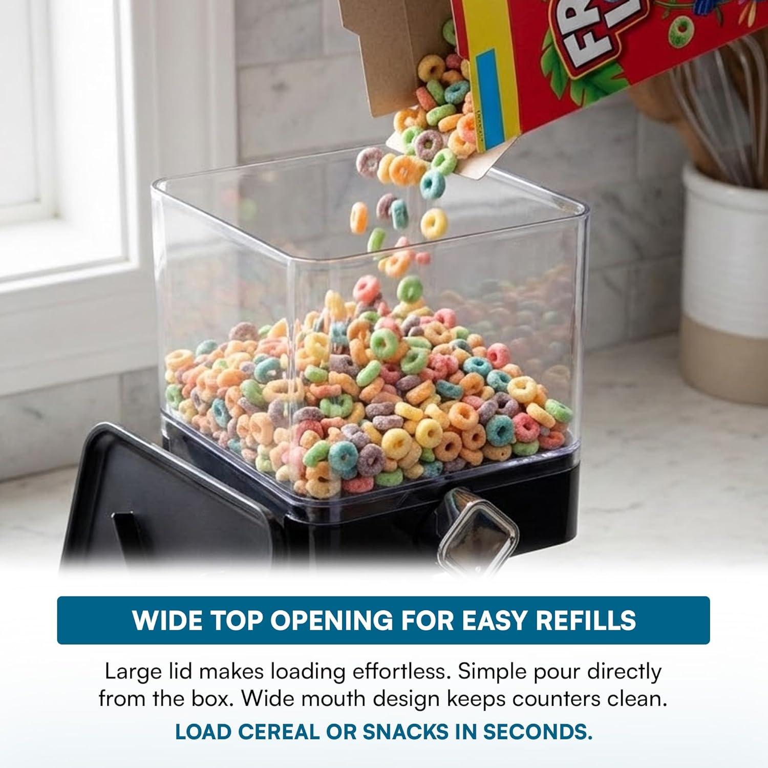 imageHoneyCanDo Zevro Compact Dry Food Dispenser Single Control BlackChromeSingle Dispenser