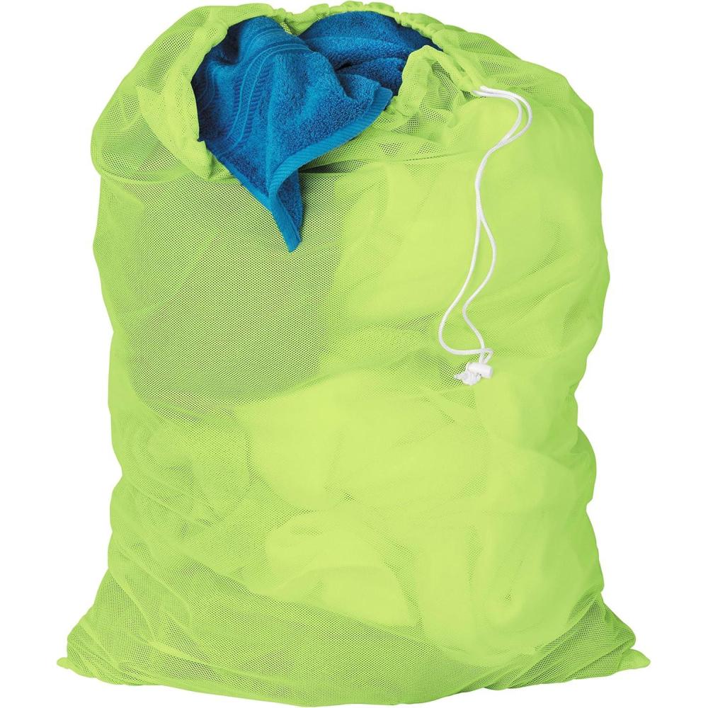 imageHoneyCanDo LBG02811 Mesh Laundry Bag with Drawstring Ocean Blue 25inches L x 36Inches HNeon Green