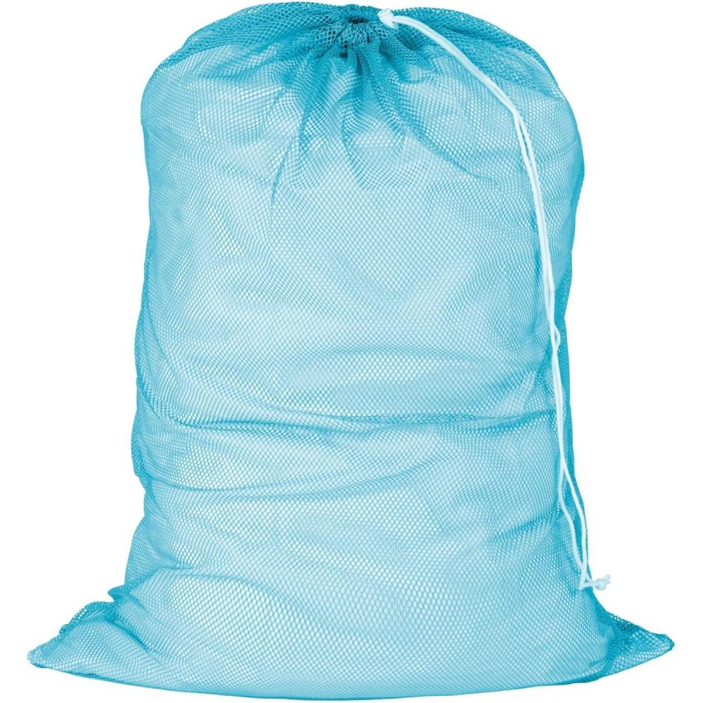 imageHoneyCanDo LBG02811 Mesh Laundry Bag with Drawstring Ocean Blue 25inches L x 36Inches HOcean Blue
