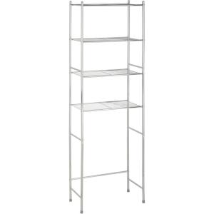 Honey-Can-Do 4-Tier Over-The-Toilet Storage Shelf – Space-Saving Steel Bathroom Restroom Organizer with Neutral Chrome Finish, Ideal for Towels, Toiletries, & Essentials – 24″W x 68″H x 11″D