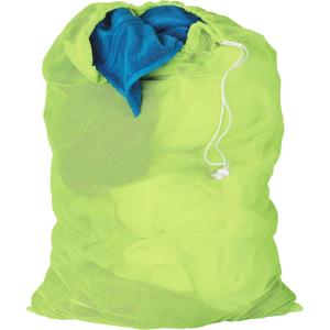 Honey-Can-Do LBG-02811 Mesh Laundry Bag with Drawstring, Ocean Blue, 25-inches L x 36-Inches H(Neon Green)