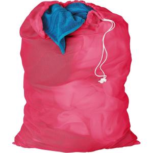 Honey-Can-Do LBG-02811 Mesh Laundry Bag with Drawstring, Ocean Blue, 25-inches L x 36-Inches H(Pink)
