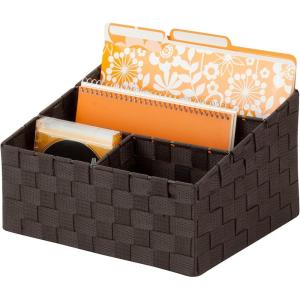 Honey-Can-Do OFC-03611 Woven Mail and File Desk Organizer, 12 x 10.25 x 7″, Espresso Brown(Espresso Brown)