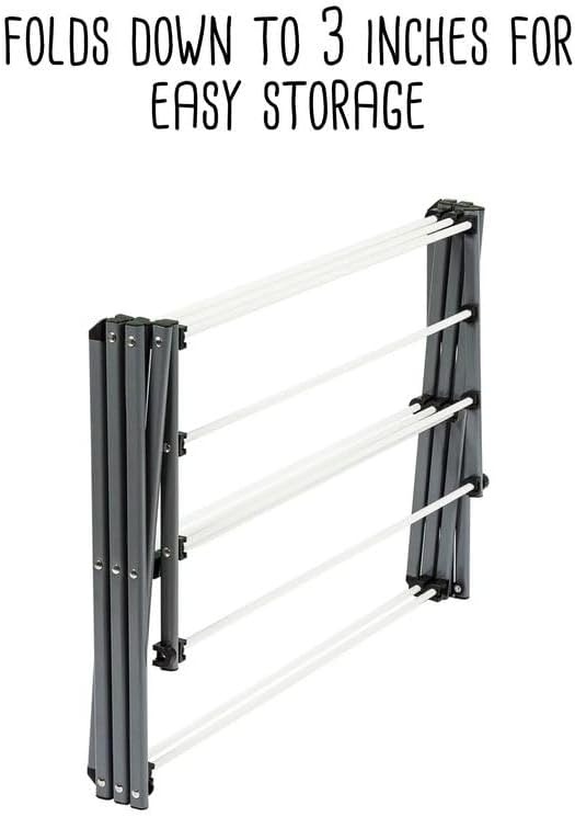 imageHoneyCanDo 3Tier Folding Metal Clothes Drying Rack Portable Accordion Laundry Drying Stand 16 Ft Drying Capacity Compact SpaceSaving Design for Apartments amp Small Spaces29 W