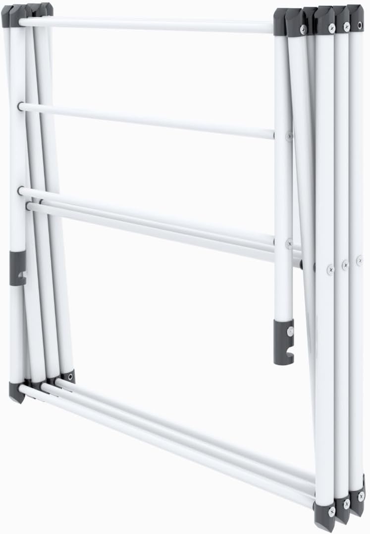 imageHoneyCanDo 3Tier Folding Metal Clothes Drying Rack Portable Accordion Laundry Drying Stand 16 Ft Drying Capacity Compact SpaceSaving Design for Apartments amp Small Spaces21 W