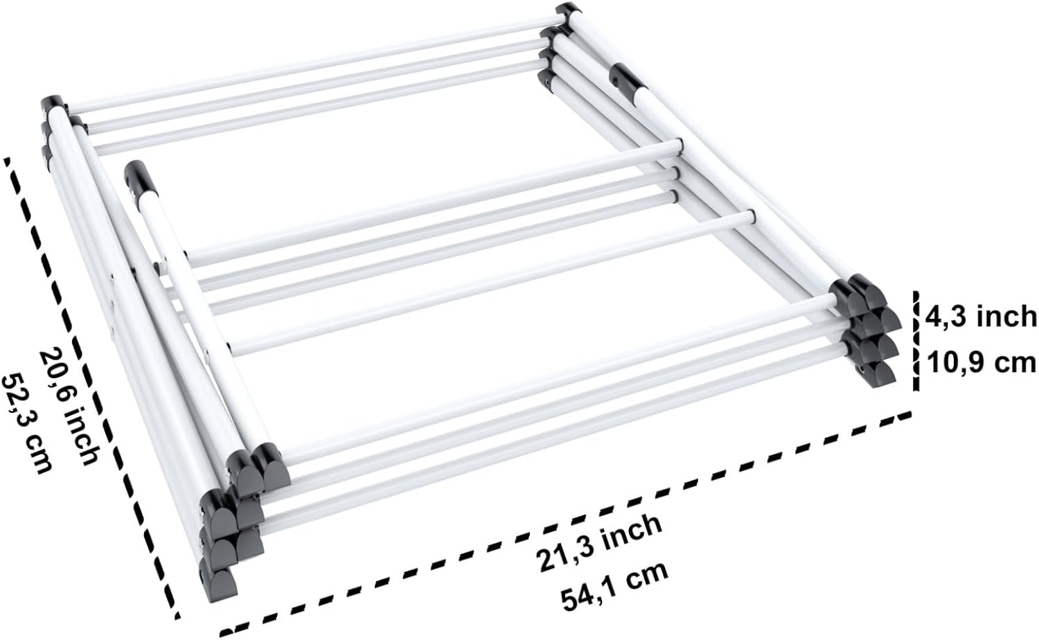 imageHoneyCanDo 3Tier Folding Metal Clothes Drying Rack Portable Accordion Laundry Drying Stand 16 Ft Drying Capacity Compact SpaceSaving Design for Apartments amp Small Spaces21 W