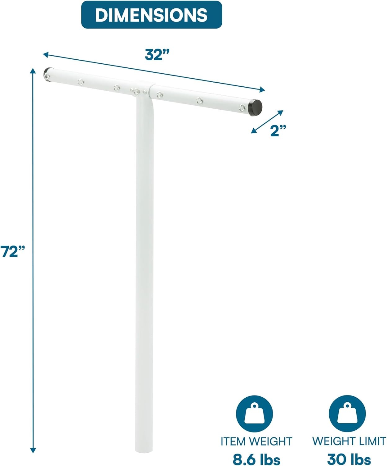 imageHoneyCanDo 7Line Outdoor Clothes Drying Pole Weatherproof TPost Clothesline for Backyard amp Garden Large Capacity Air Dryer for Sheets Towels amp Apparel