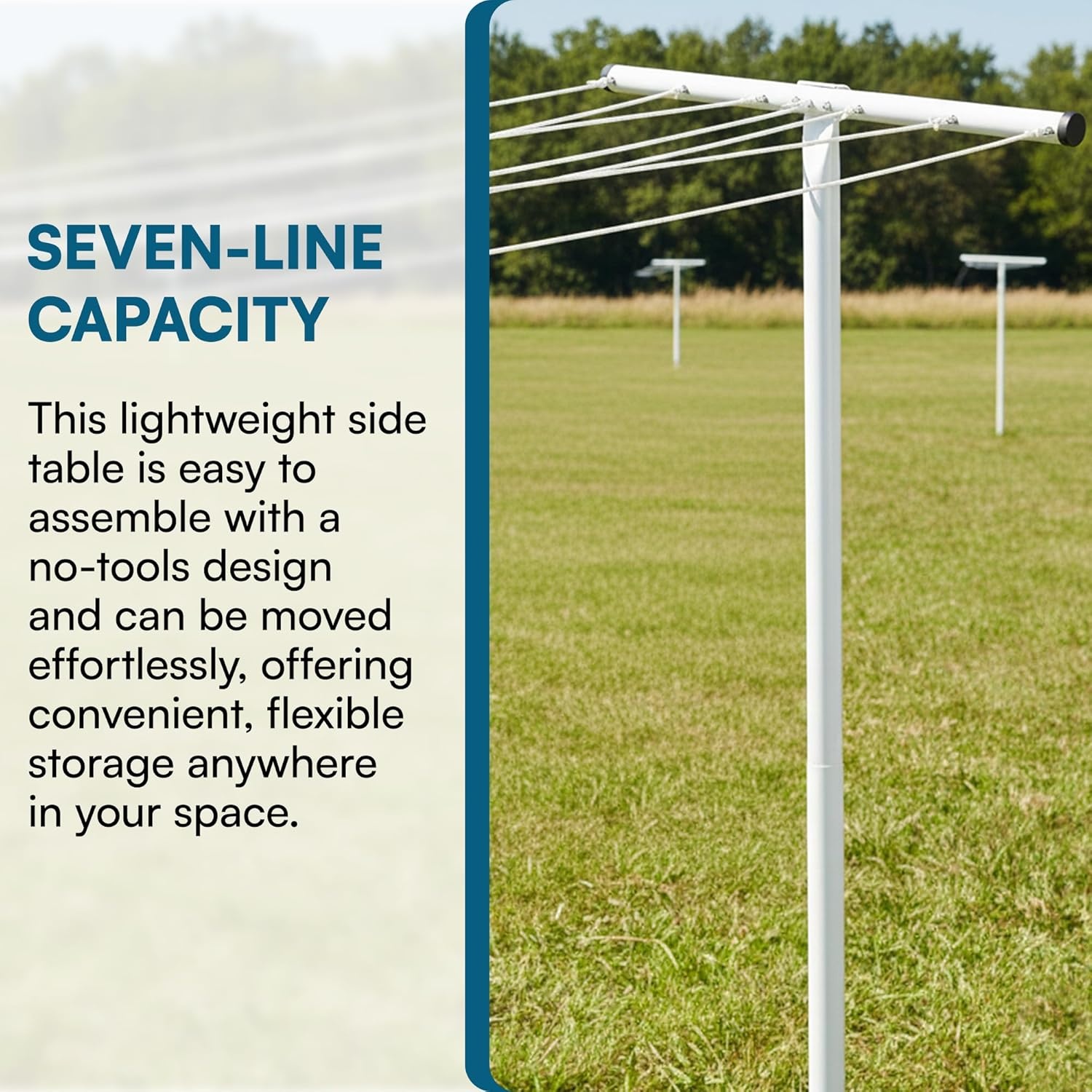 imageHoneyCanDo 7Line Outdoor Clothes Drying Pole Weatherproof TPost Clothesline for Backyard amp Garden Large Capacity Air Dryer for Sheets Towels amp Apparel