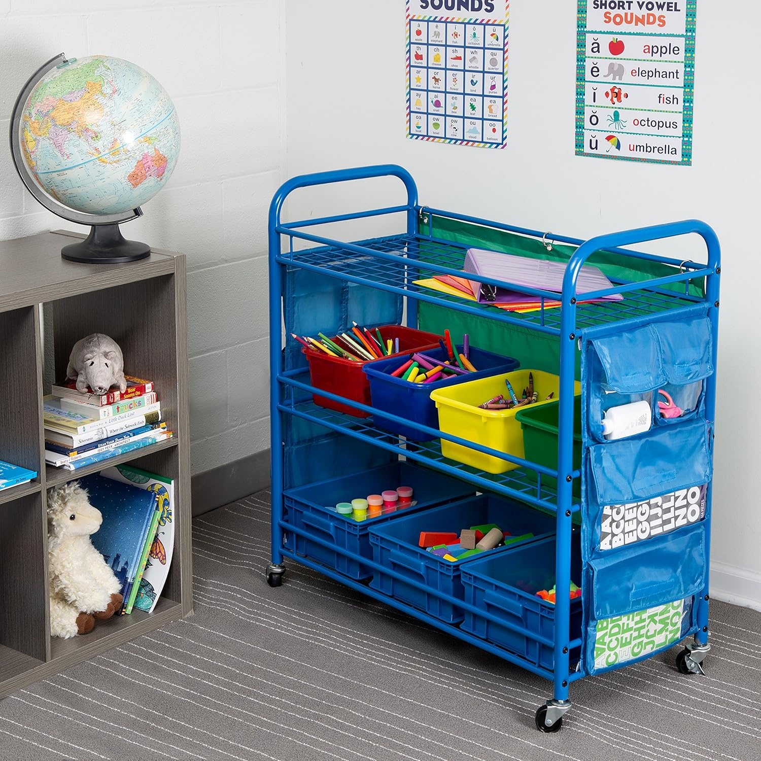 image:imageHoney Can Do 3Tier Rolling Teachers Activity Cart CRT03477 Blue