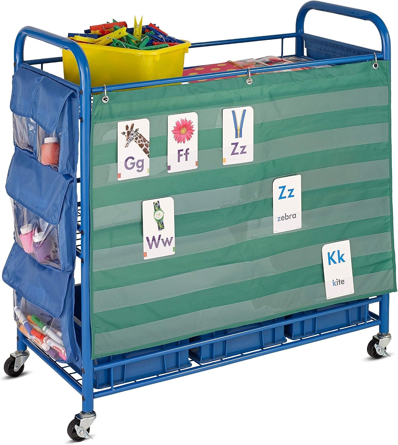 image:imageHoney Can Do 3Tier Rolling Teachers Activity Cart CRT03477 Blue