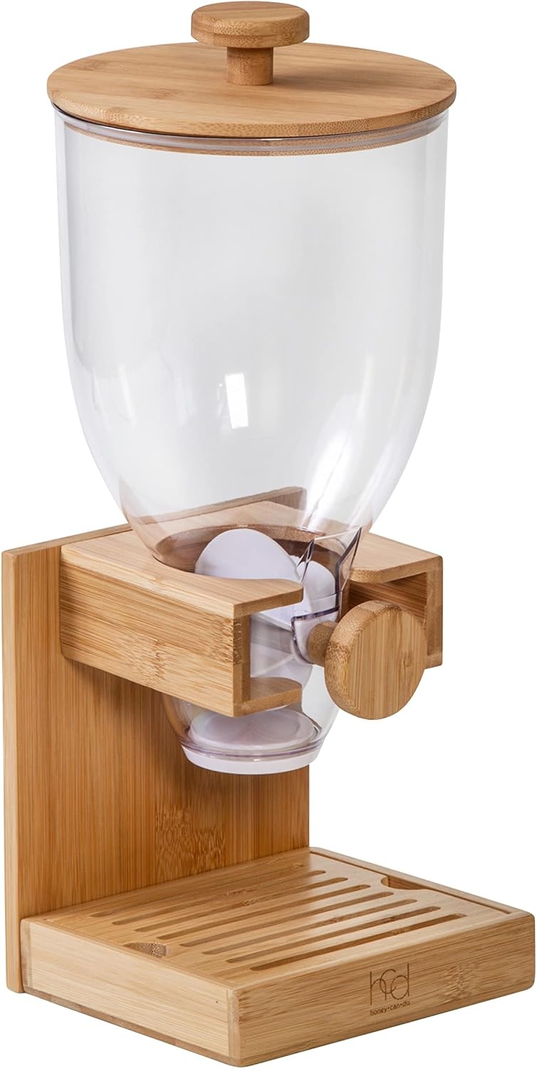 image:imageHoneyCanDo Compact Dry Food Dispenser Single Control amp Snack Storage Container for Countertop or Pantry Bamboo175 oz