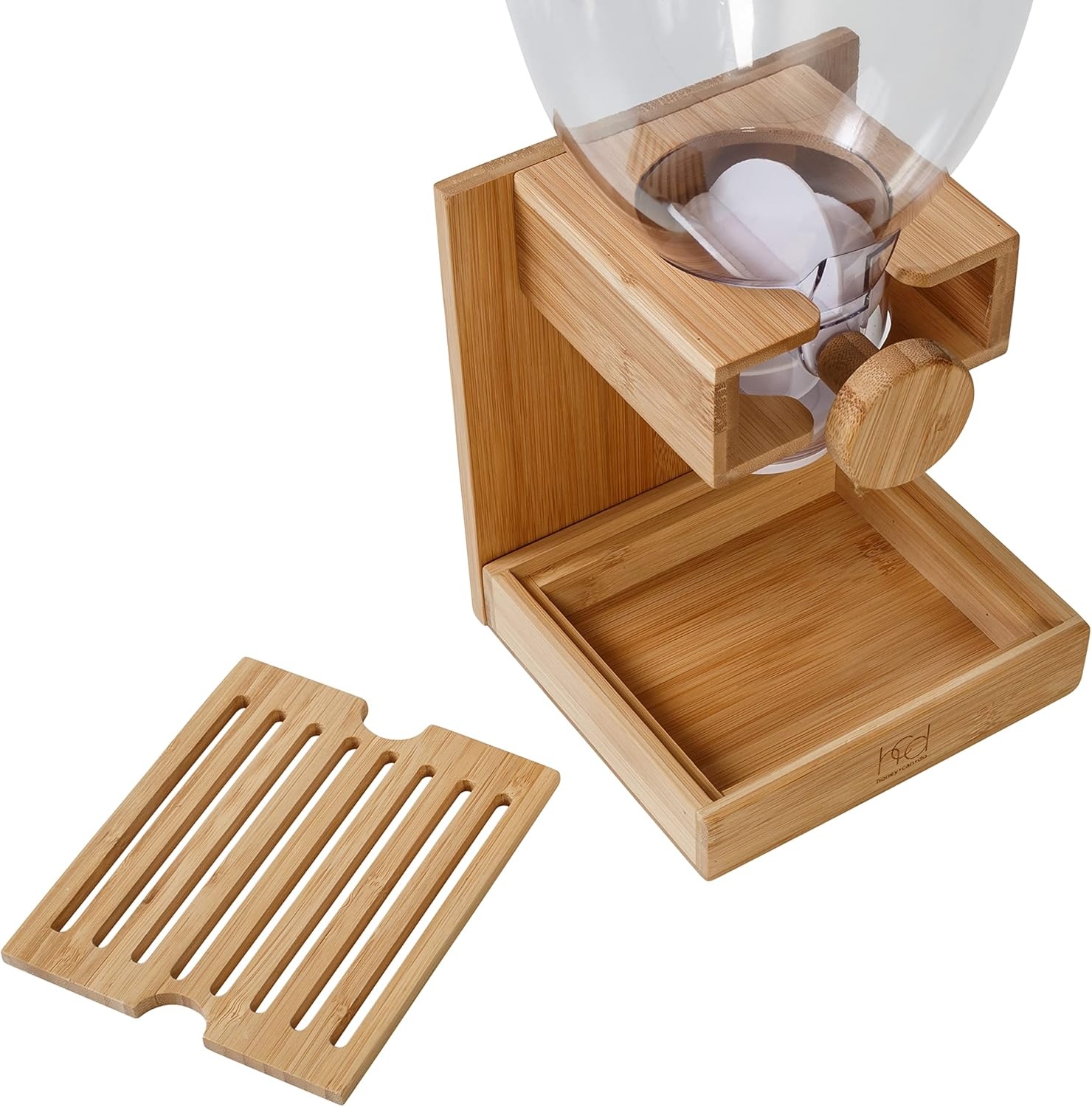image:imageHoneyCanDo Compact Dry Food Dispenser Single Control amp Snack Storage Container for Countertop or Pantry Bamboo175 oz