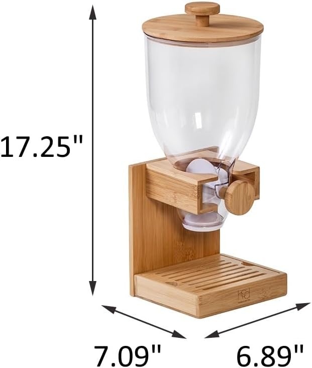 image:imageHoneyCanDo Compact Dry Food Dispenser Single Control amp Snack Storage Container for Countertop or Pantry Bamboo175 oz