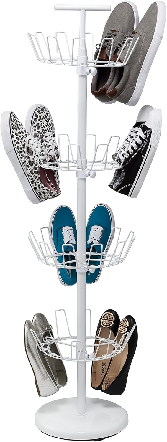 image:imageHoneyCanDo SHO02221 Shoe Tree with Spinning Handle Bronze 4Tier 30 lbsWhite